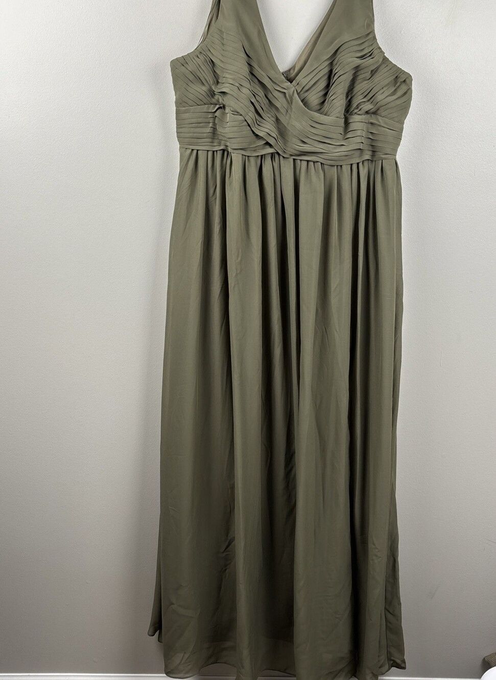 Birdy Grey Bridesmaid dress Thyme Green V-Neck Dress with Pleated Bodice Laurie - Picture 2 of 10